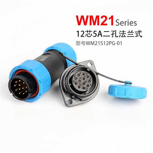 WM21-12芯 二孔固定式  航空插头插座 WM21S12PG-01